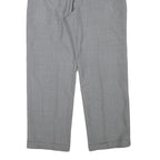 Mens Grey Wool Blend Regular Fit Straight Trousers W32 L28 Classic Formal