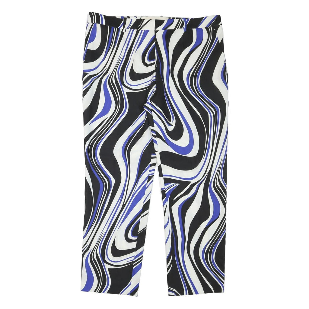 UEL CAMILO Womens Polyester Blend Black & White & Blue Regular Fit Straight