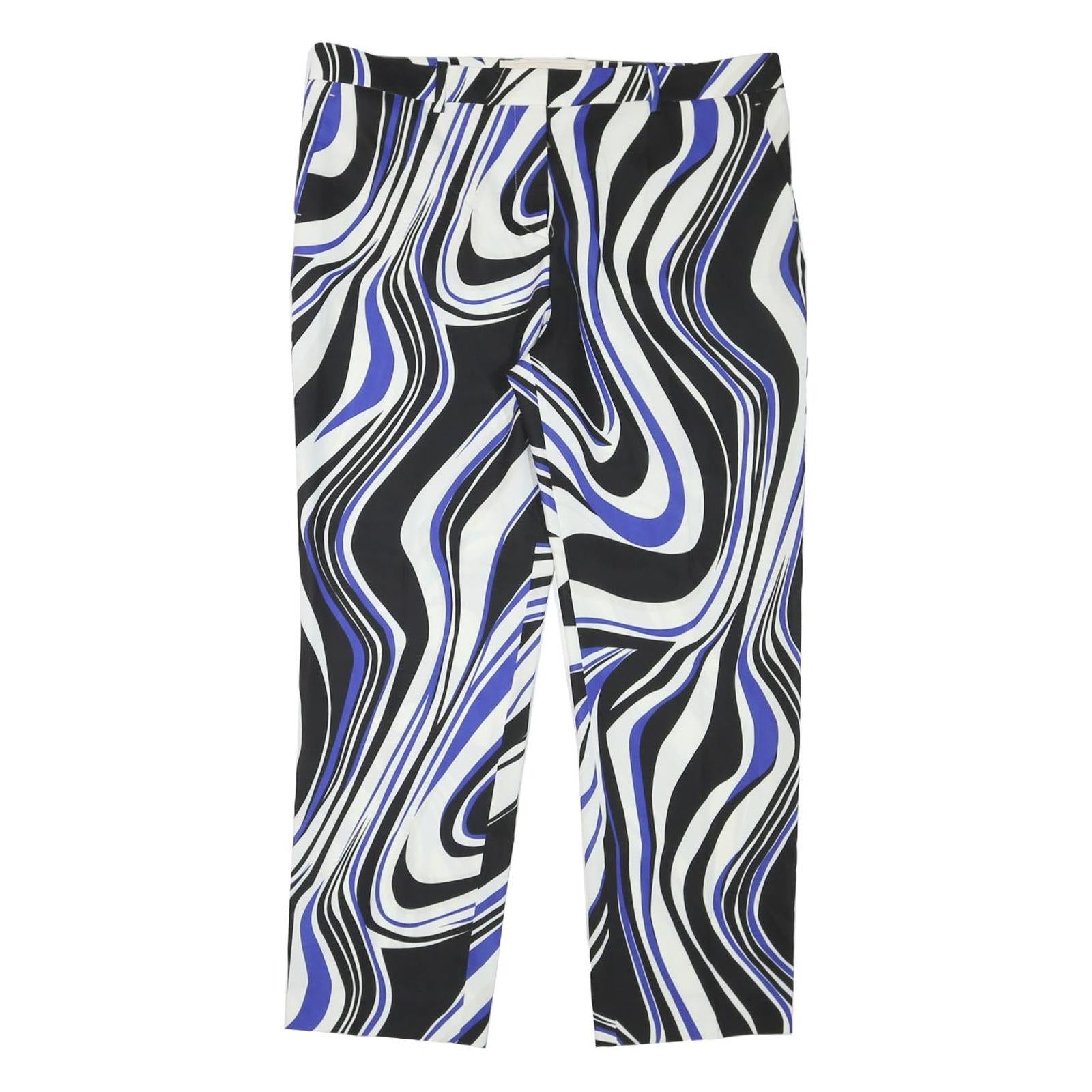 UEL CAMILO Womens Polyester Blend Black & White & Blue Regular Fit Straight