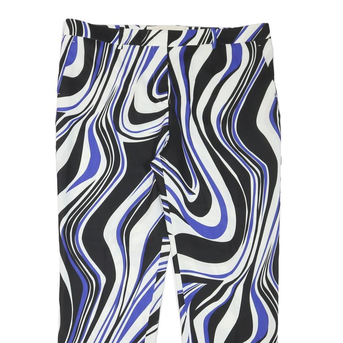 UEL CAMILO Womens Polyester Blend Black & White & Blue Regular Fit Straight