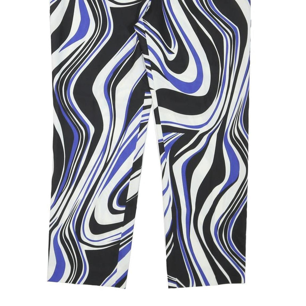UEL CAMILO Womens Polyester Blend Black & White & Blue Regular Fit Straight