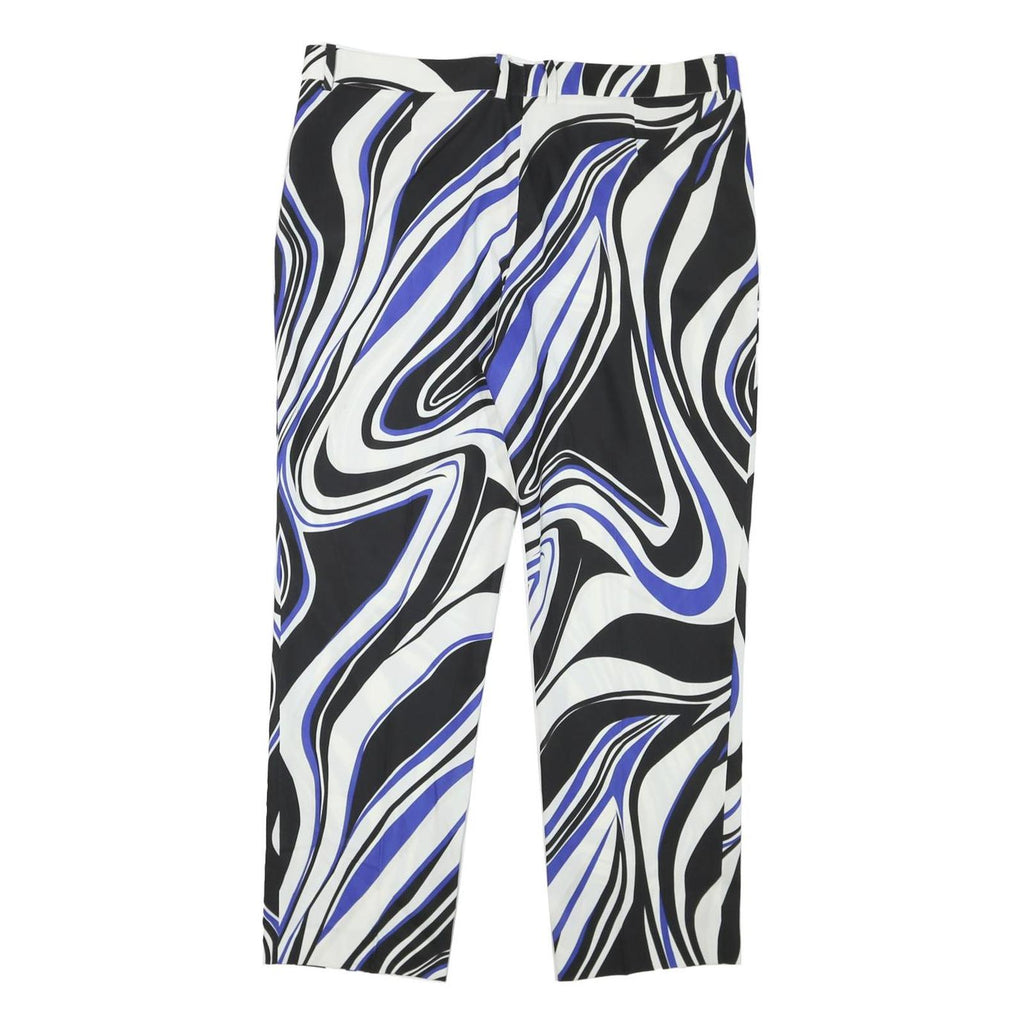 UEL CAMILO Womens Polyester Blend Black & White & Blue Regular Fit Straight