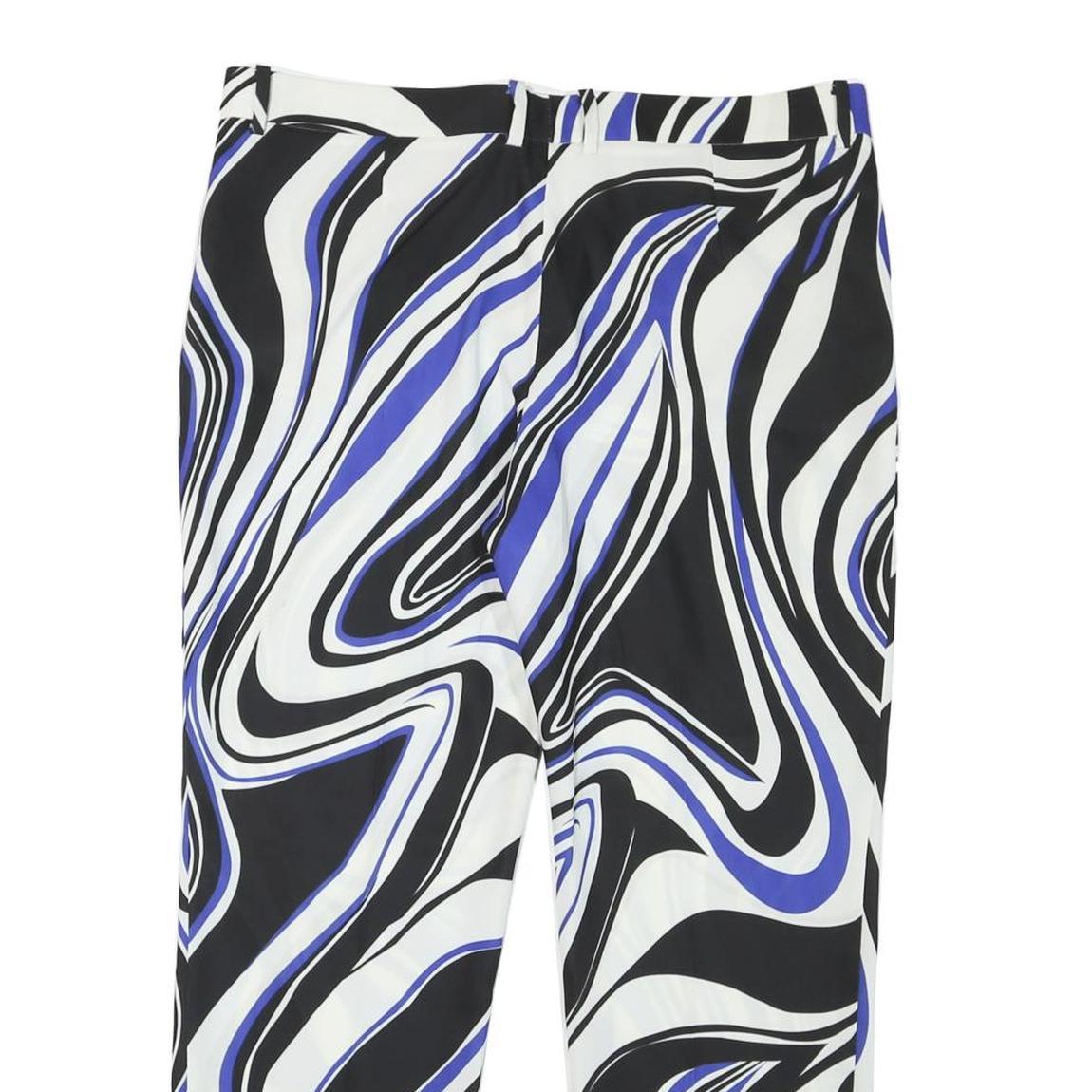 UEL CAMILO Womens Polyester Blend Black & White & Blue Regular Fit Straight