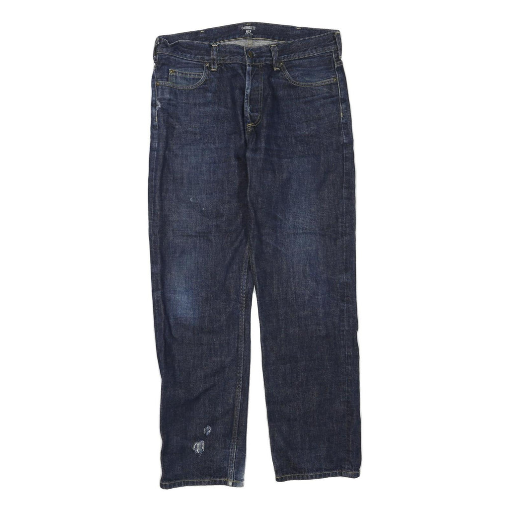 CARHARTT Mens Regular Fit Blue Denim Jeans W33 L32 Zip Closure Classic Workwear