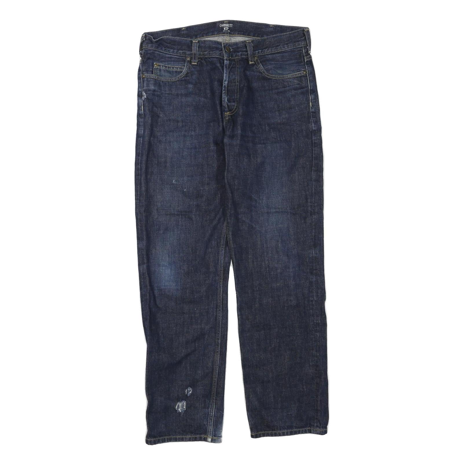 CARHARTT Mens Regular Fit Blue Denim Jeans W33 L32 Zip Closure Classic Workwear