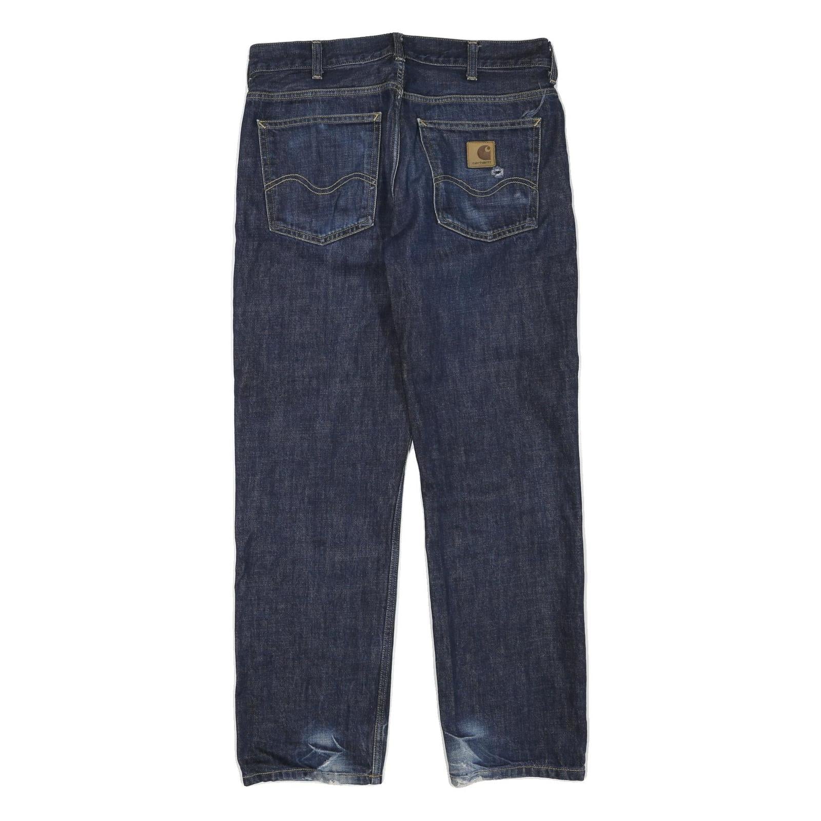 CARHARTT Mens Regular Fit Blue Denim Jeans W33 L32 Zip Closure Classic Workwear