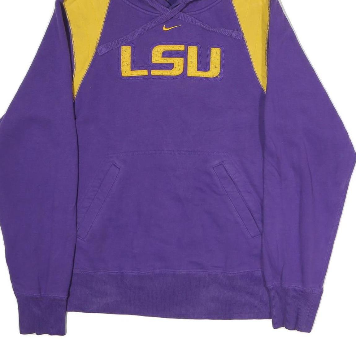 NIKE Mens Purple & Yellow LSU Pullover Hoodie S College Sports Fanwear