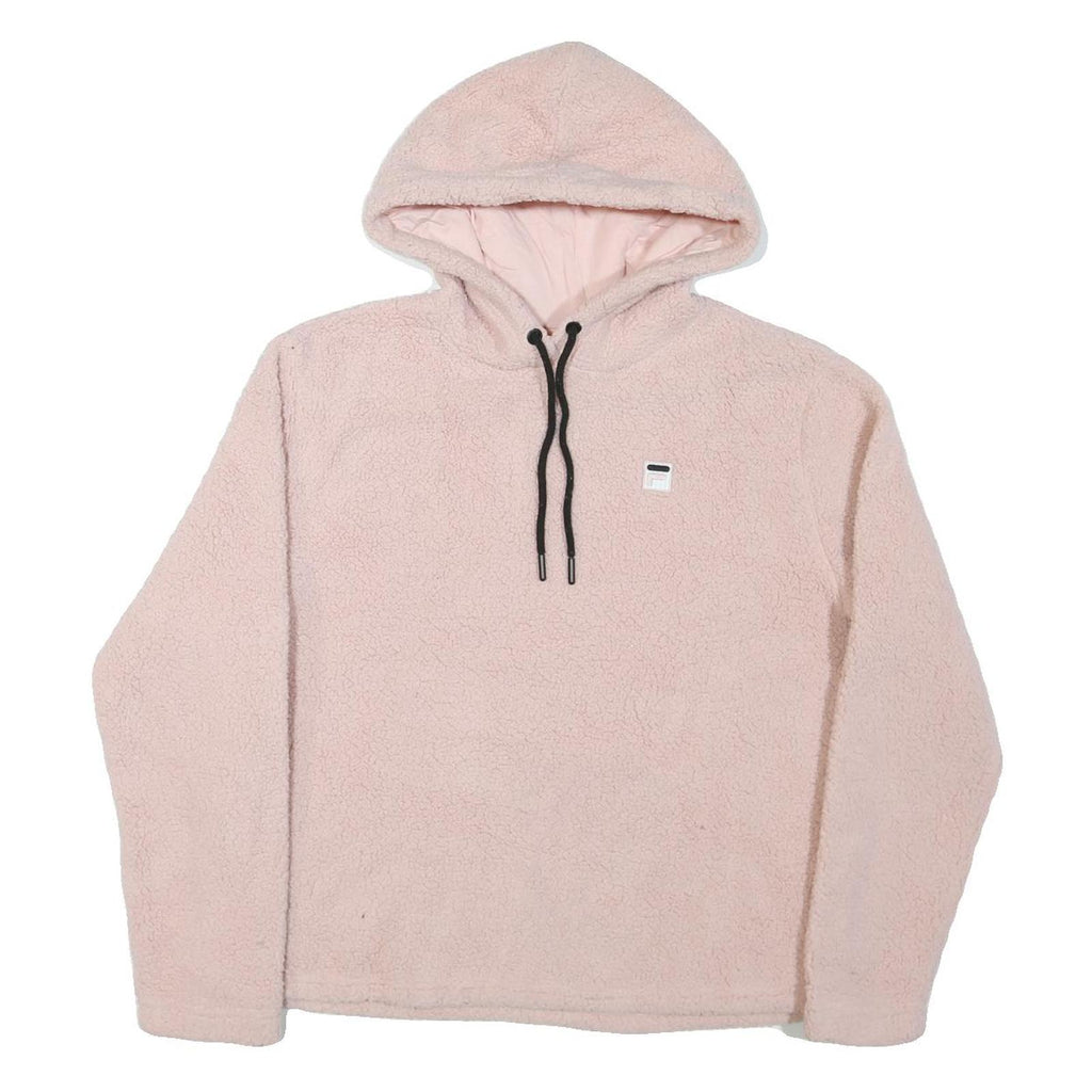 FILA Womens Pink Pullover Hoodie 2XL Soft Sherpa Fleece Warm Casual