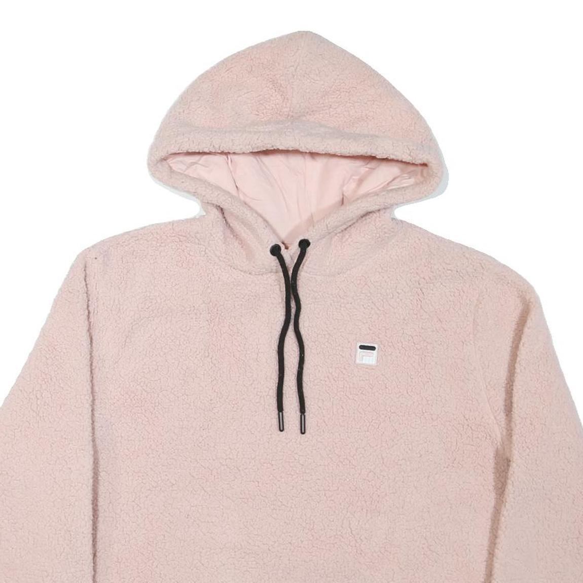 FILA Womens Pink Pullover Hoodie 2XL Soft Sherpa Fleece Warm Casual