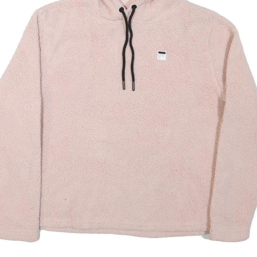 FILA Womens Pink Pullover Hoodie 2XL Soft Sherpa Fleece Warm Casual