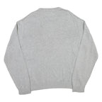 TOMMY HILFIGER Mens Grey Pullover Cotton Plain Knit Crew Neck Jumper XL Relaxed