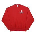 PRO PLAYER Mens Red Wisconsin Badgers Crew Neck 2XL Sports Sweatshirt Cotton