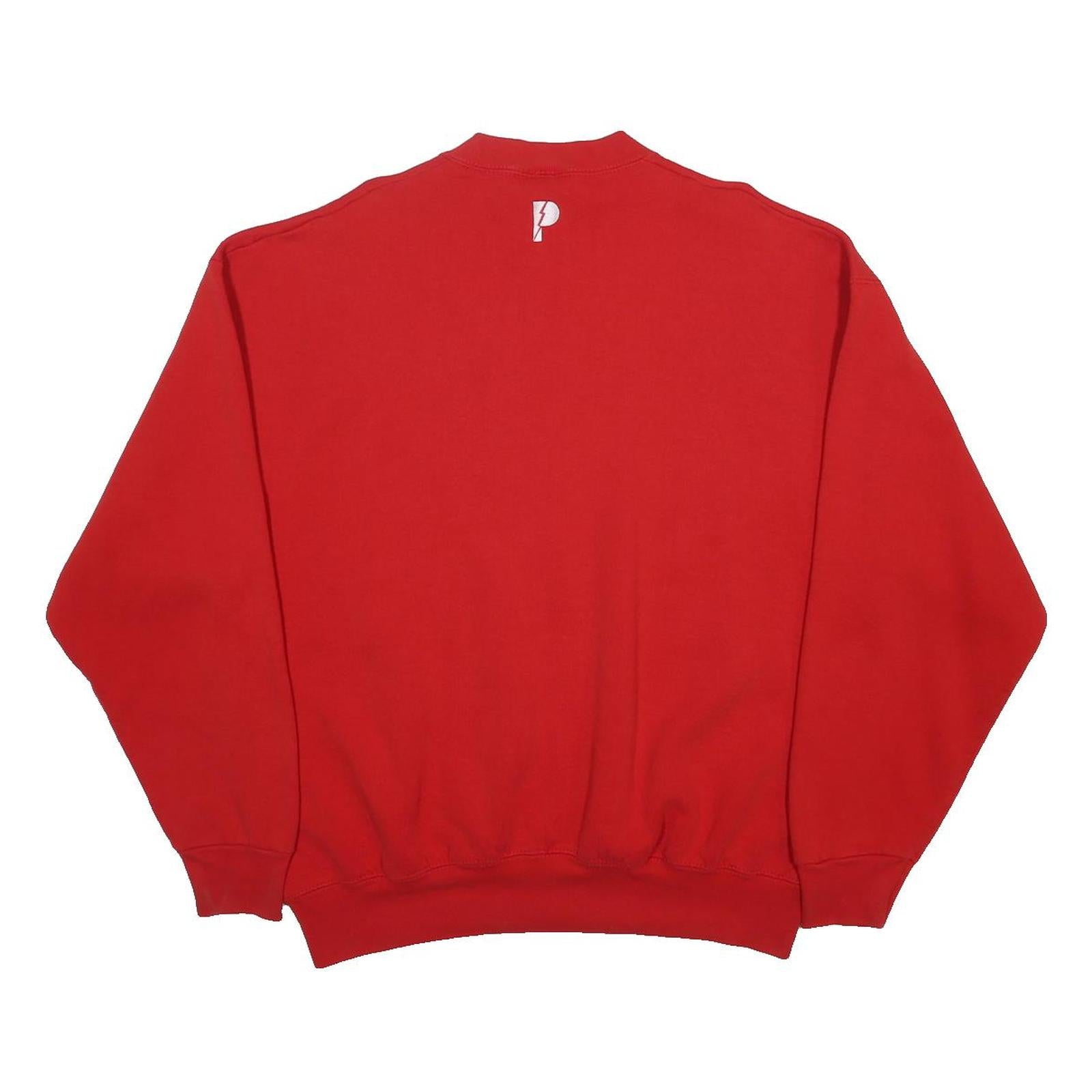 PRO PLAYER Mens Red Wisconsin Badgers Crew Neck 2XL Sports Sweatshirt Cotton