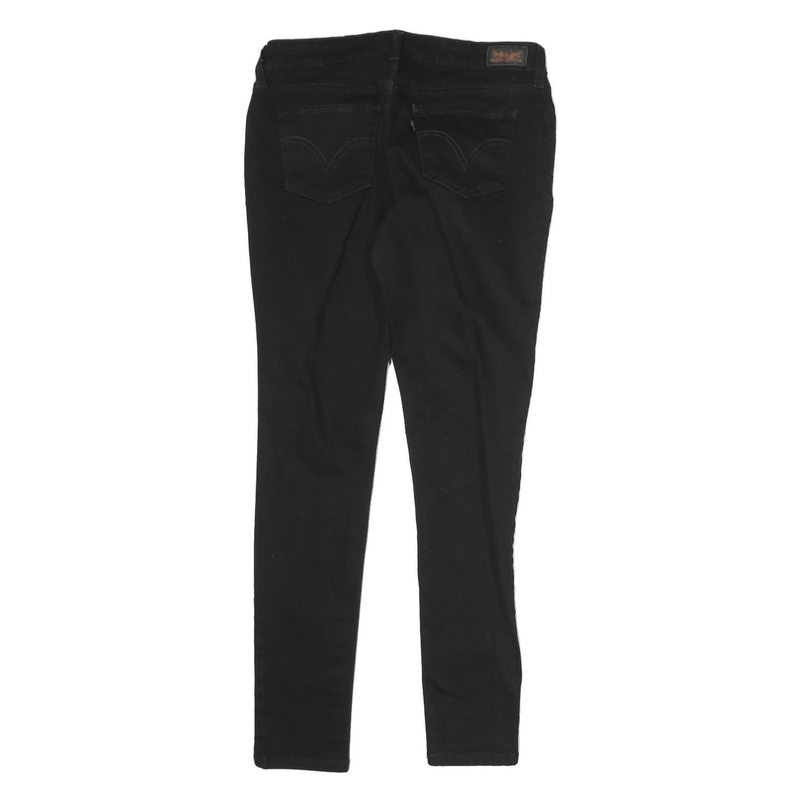 LEVI'S Womens Black Slim Skinny Denim Raw Cotton Blend W30 L28 Stretch Jeans