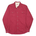WRANGLER Mens Red Cotton Shirt M Casual Long Sleeve Button Pocket