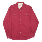 WRANGLER Mens Red Cotton Shirt M Casual Long Sleeve Button Pocket