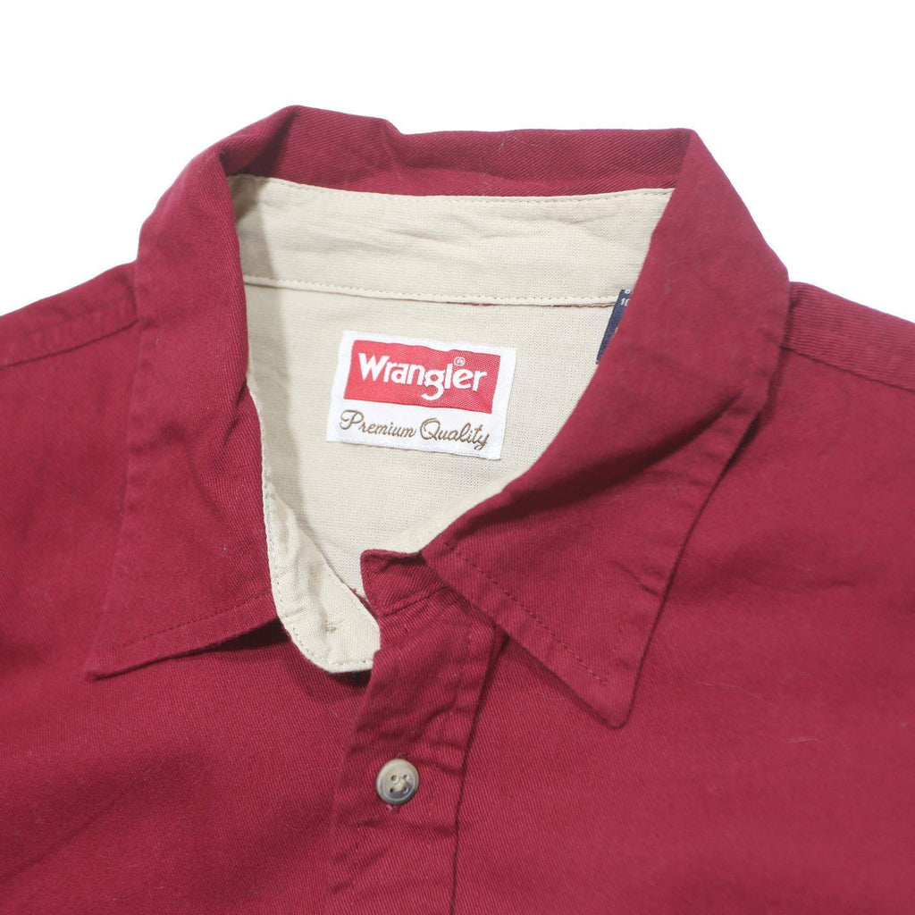 WRANGLER Mens Red Cotton Shirt M Casual Long Sleeve Button Pocket