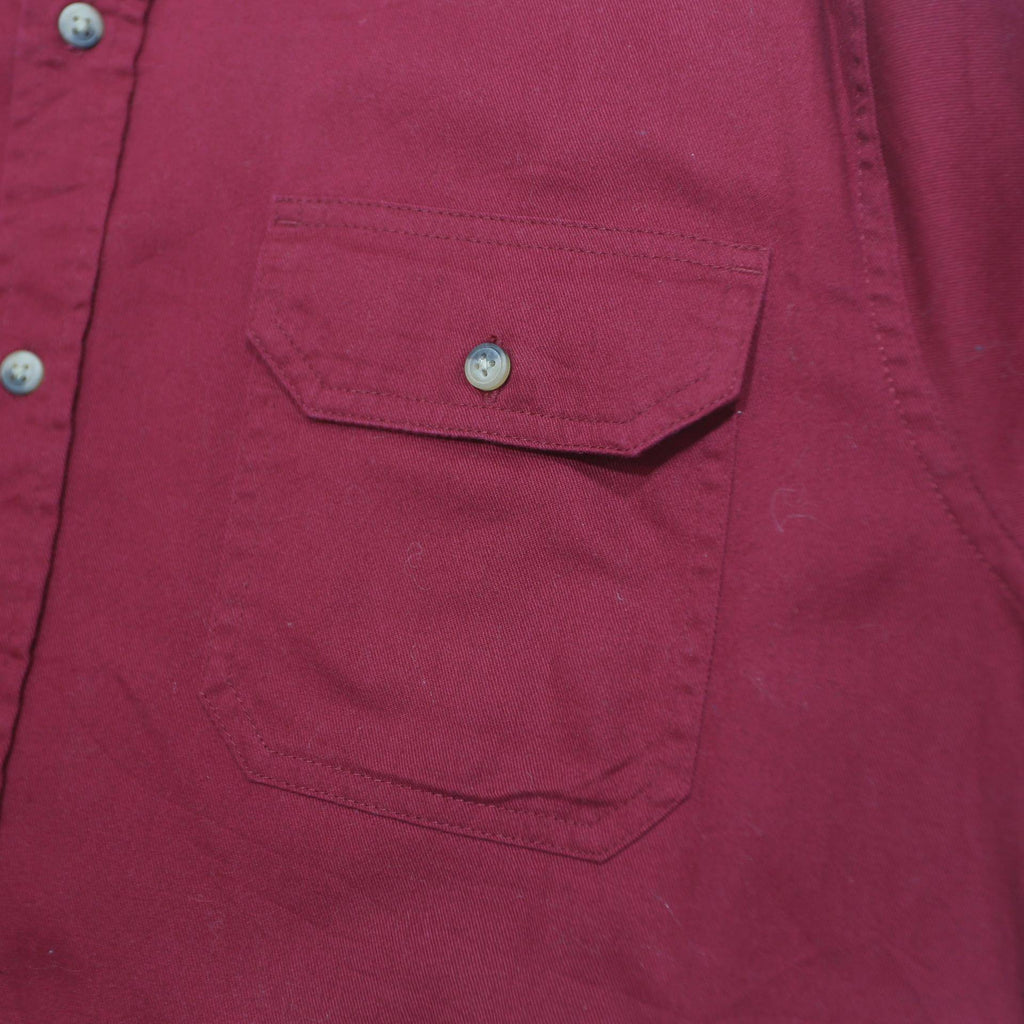 WRANGLER Mens Red Cotton Shirt M Casual Long Sleeve Button Pocket