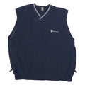 NIKE Mens Blue Cotton Blend V-Neck M Sleeveless Casual Pullover Sweatshirt