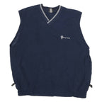 NIKE Mens Blue Cotton Blend V-Neck M Sleeveless Casual Pullover Sweatshirt