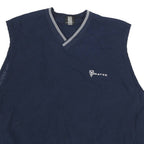NIKE Mens Blue Cotton Blend V-Neck M Sleeveless Casual Pullover Sweatshirt
