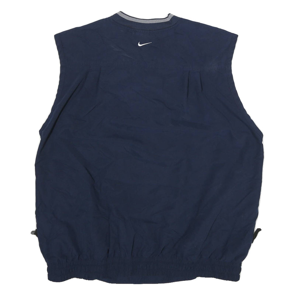 NIKE Mens Blue Cotton Blend V-Neck M Sleeveless Casual Pullover Sweatshirt
