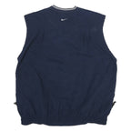 NIKE Mens Blue Cotton Blend V-Neck M Sleeveless Casual Pullover Sweatshirt