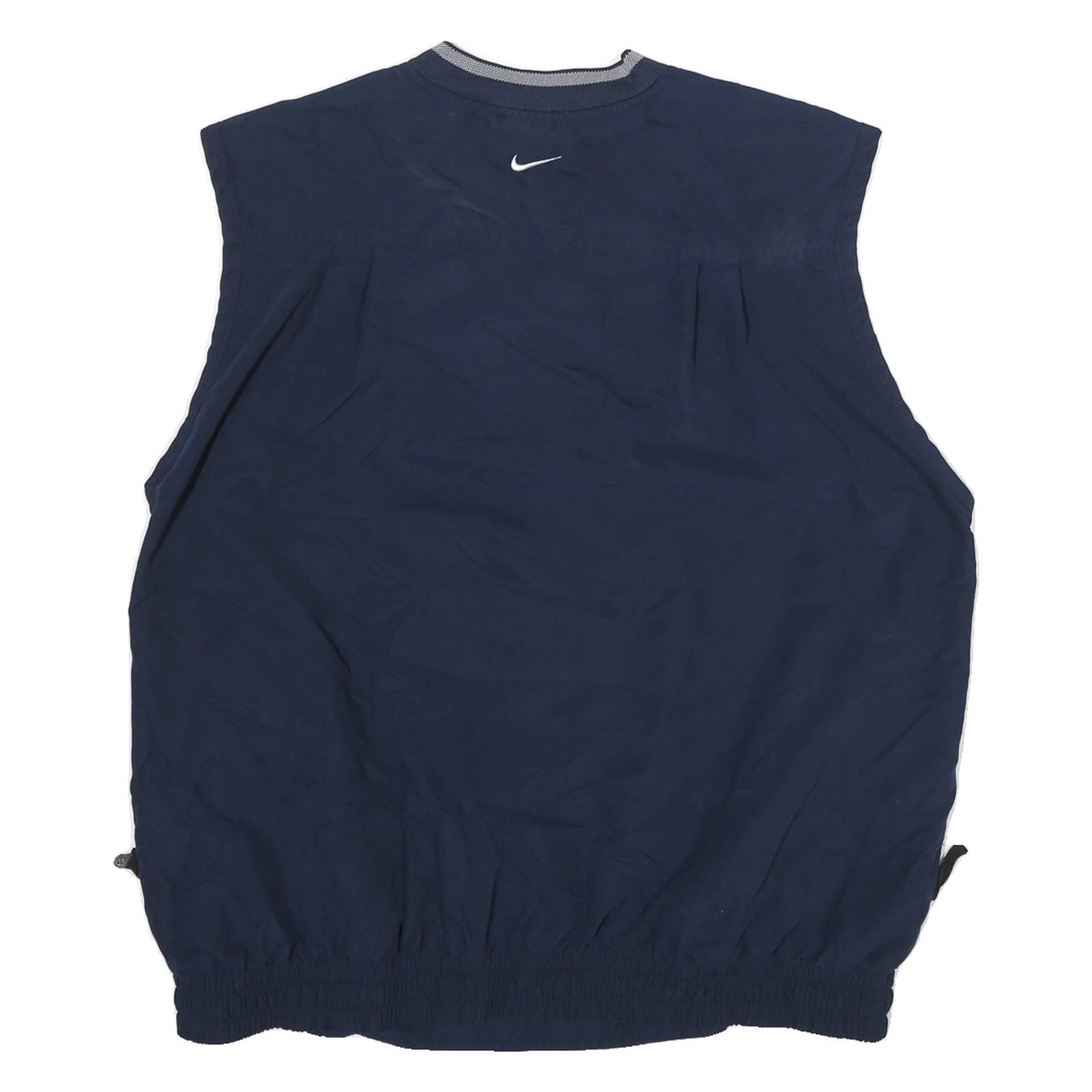 NIKE Mens Blue Cotton Blend V-Neck M Sleeveless Casual Pullover Sweatshirt