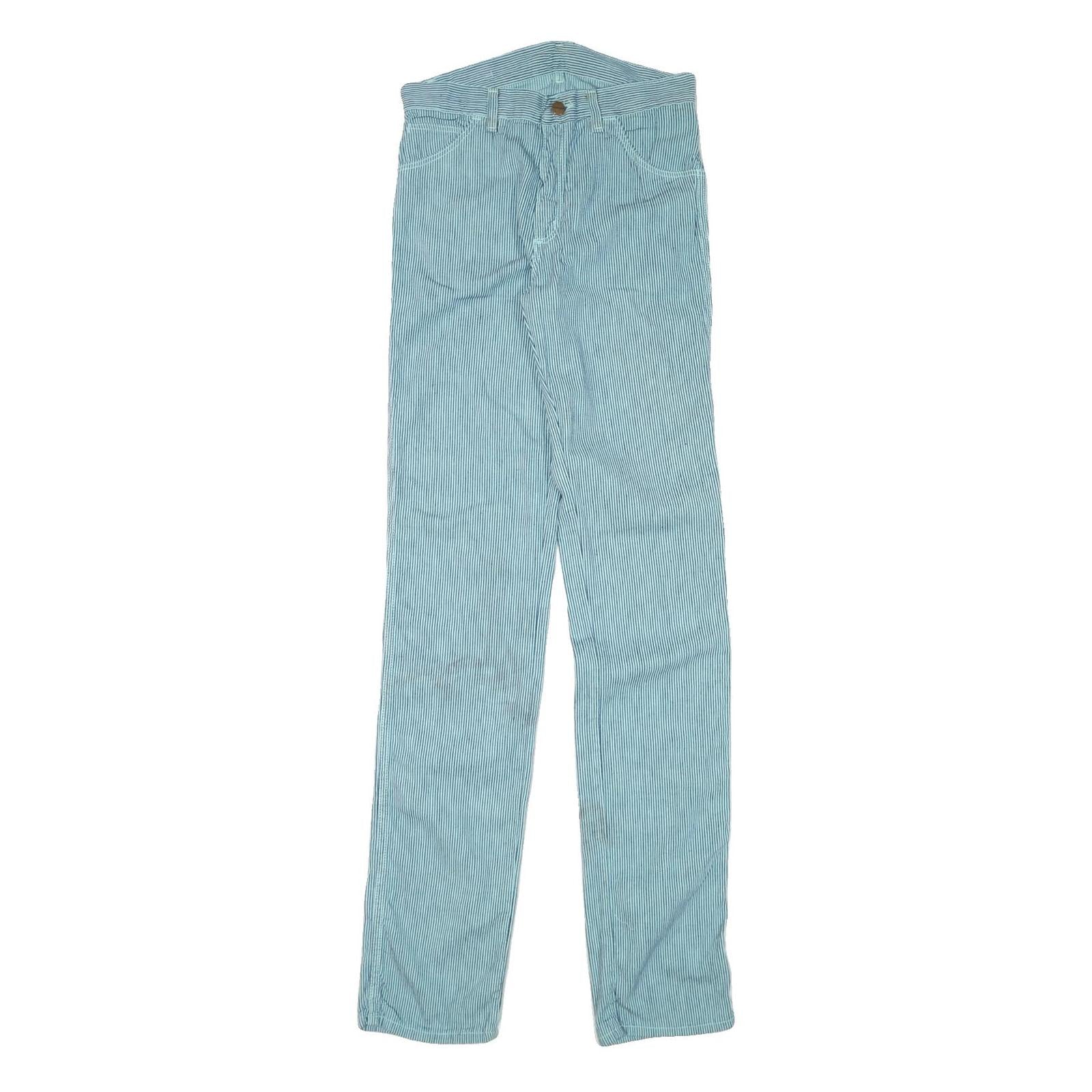 WRANGLER Mens Slim Blue & White Stripe Cotton Blend Slim Straight Trousers W29