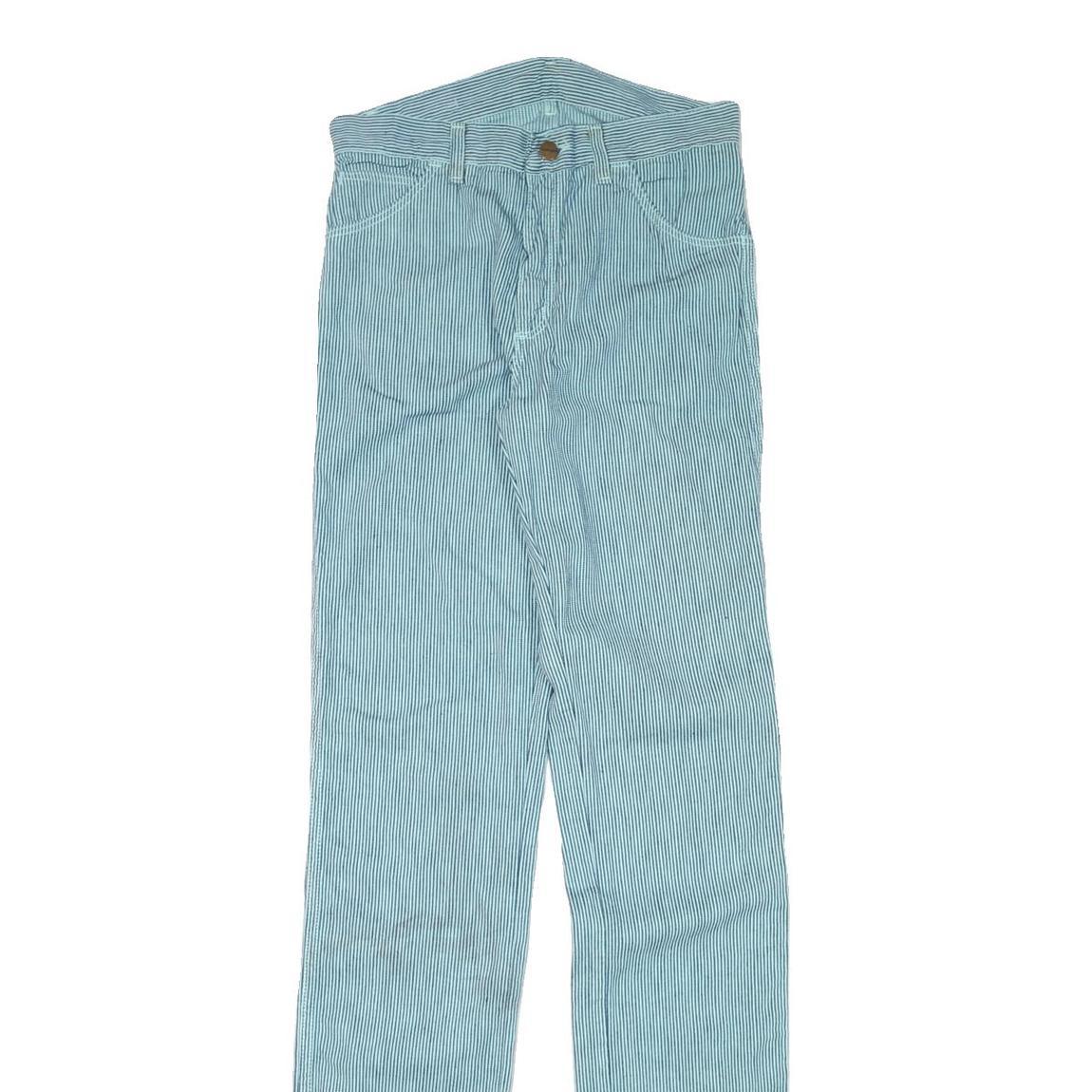 WRANGLER Mens Slim Blue & White Stripe Cotton Blend Slim Straight Trousers W29