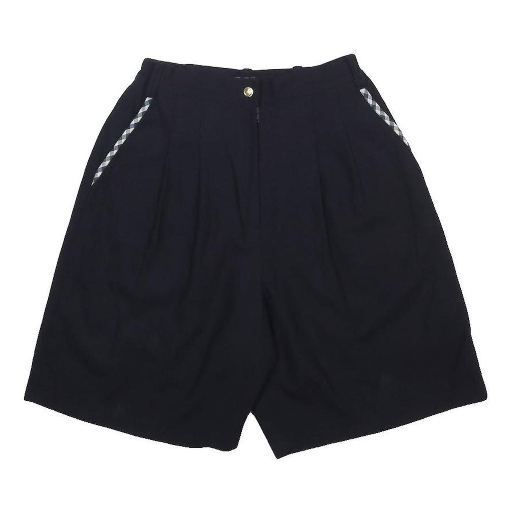 NOVA GARANANI Womens Shorts Black XS W25 Wool Blend Checked Trim Casual