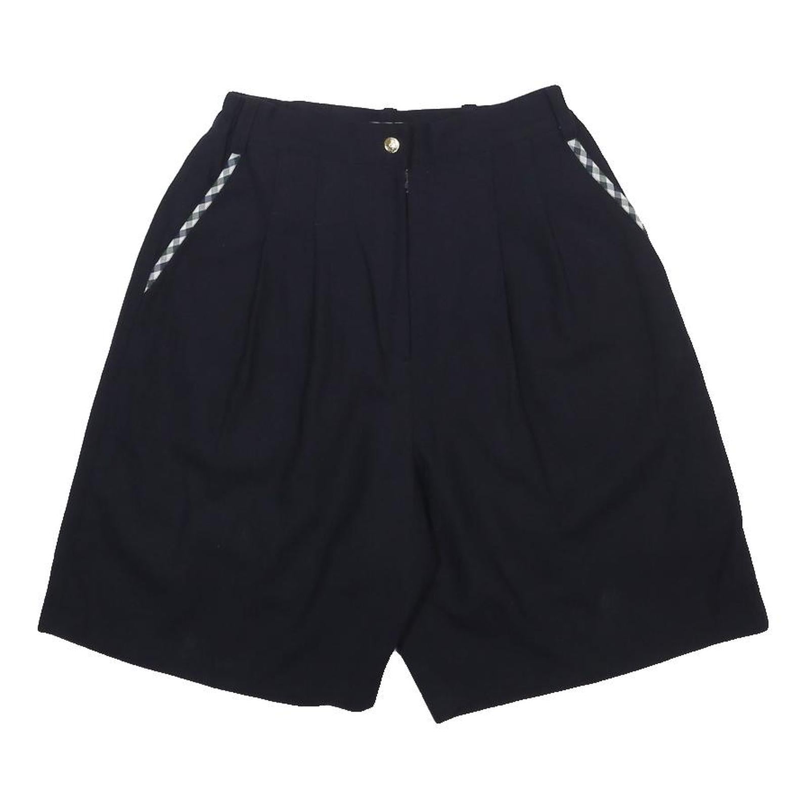 NOVA GARANANI Womens Shorts Black XS W25 Wool Blend Checked Trim Casual