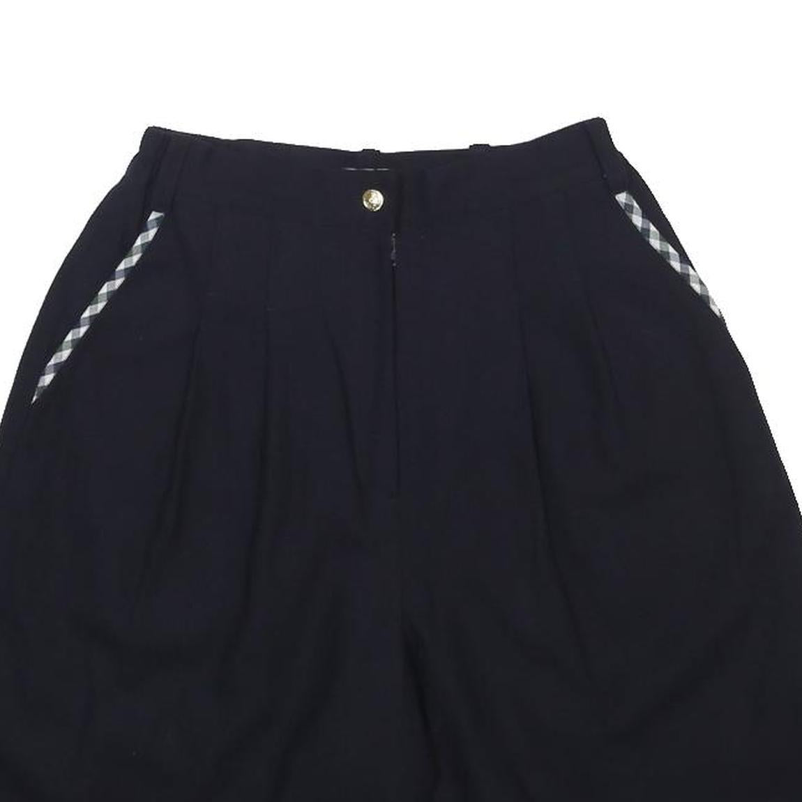 NOVA GARANANI Womens Shorts Black XS W25 Wool Blend Checked Trim Casual