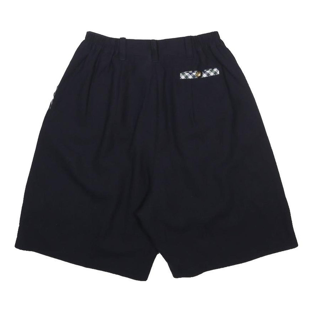 NOVA GARANANI Womens Shorts Black XS W25 Wool Blend Checked Trim Casual