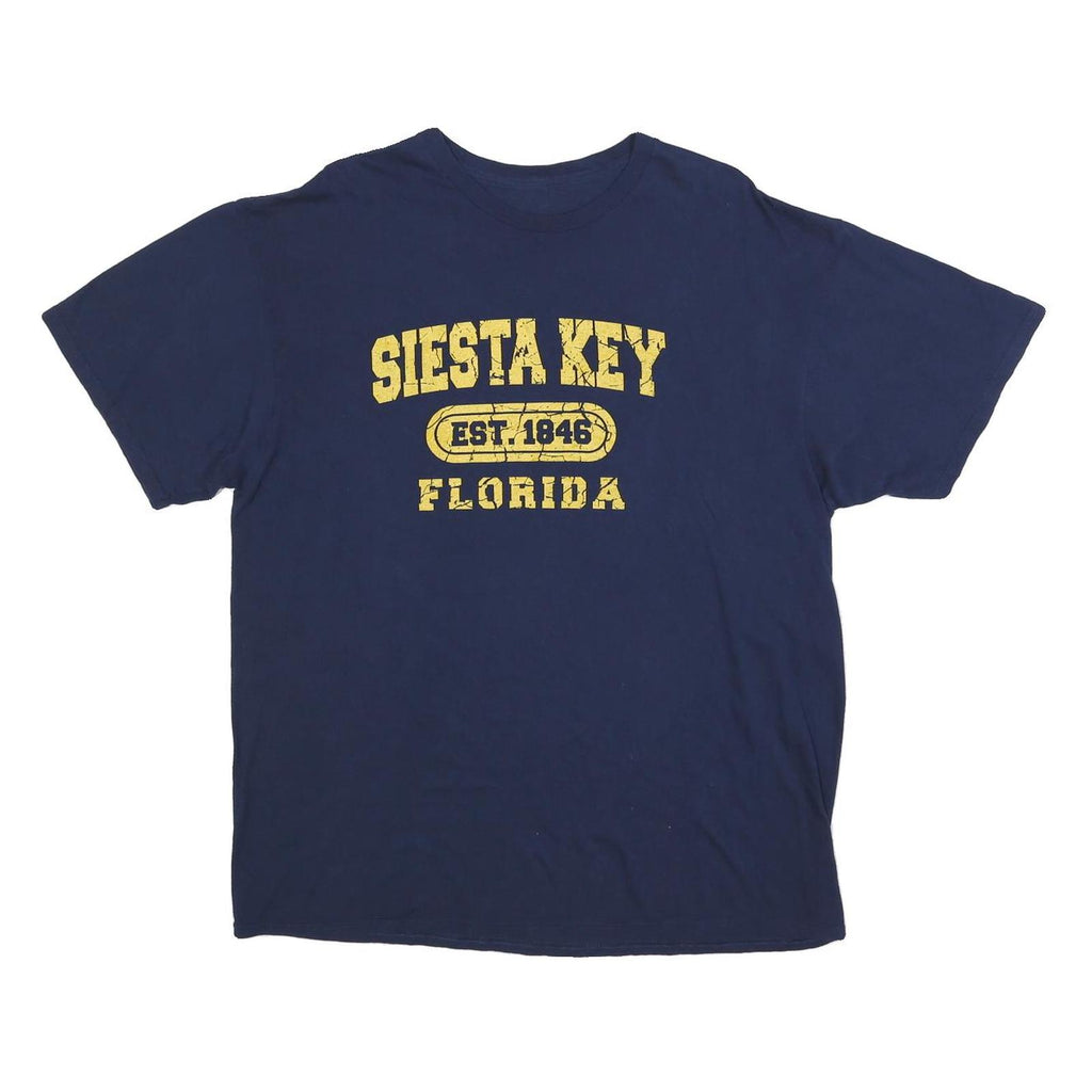 Mens Navy Blue Siesta Key Florida Graphic T-Shirt XL Short Sleeve Crew Neck