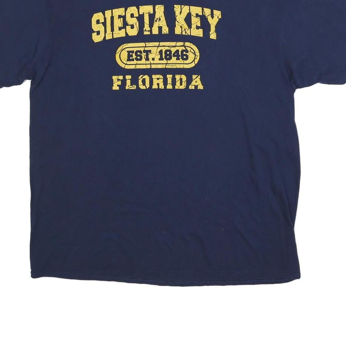 Mens Navy Blue Siesta Key Florida Graphic T-Shirt XL Short Sleeve Crew Neck
