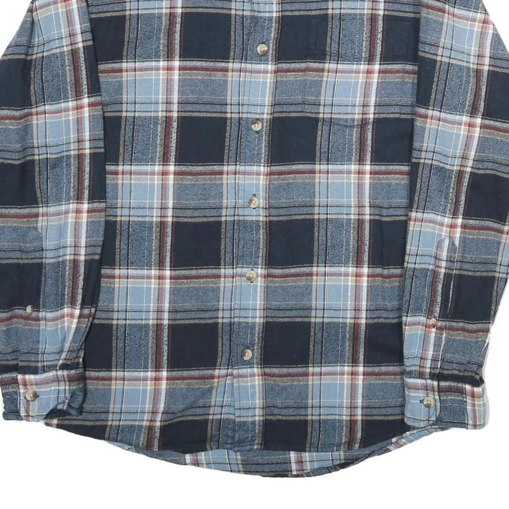 REDHEAD Mens Blue & Maroon Check Shirt M Casual Cotton Long Sleeve Button