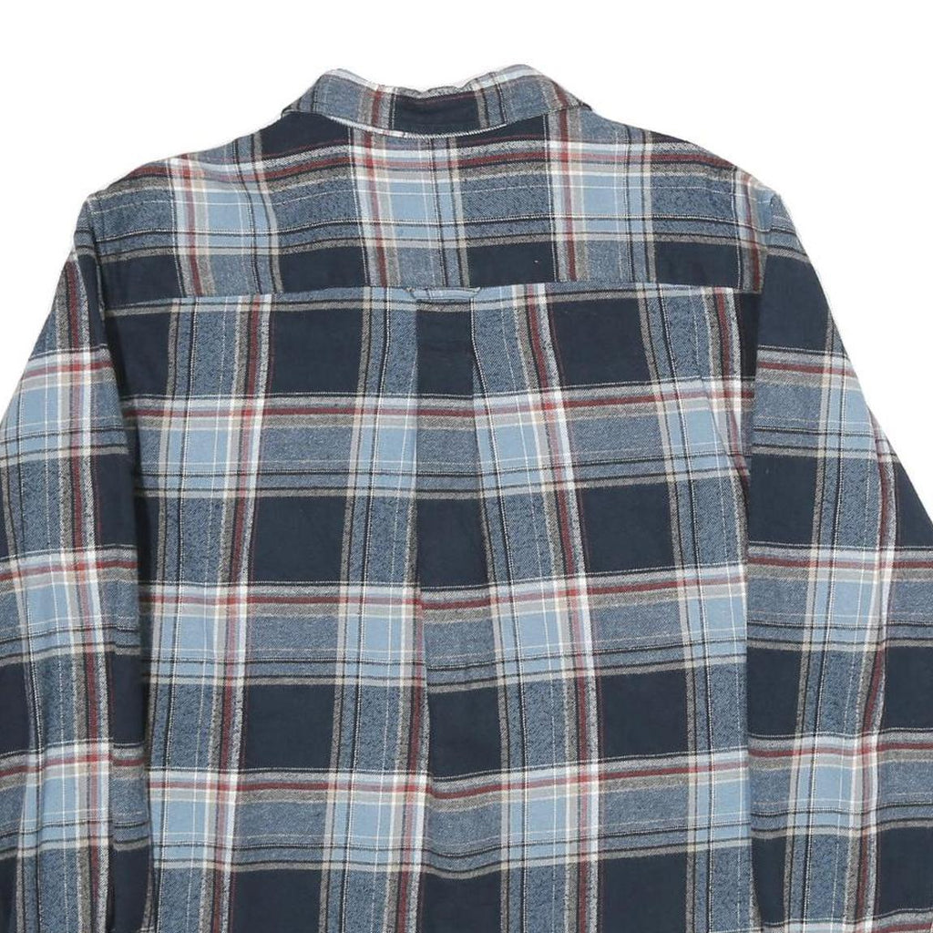 REDHEAD Mens Blue & Maroon Check Shirt M Casual Cotton Long Sleeve Button