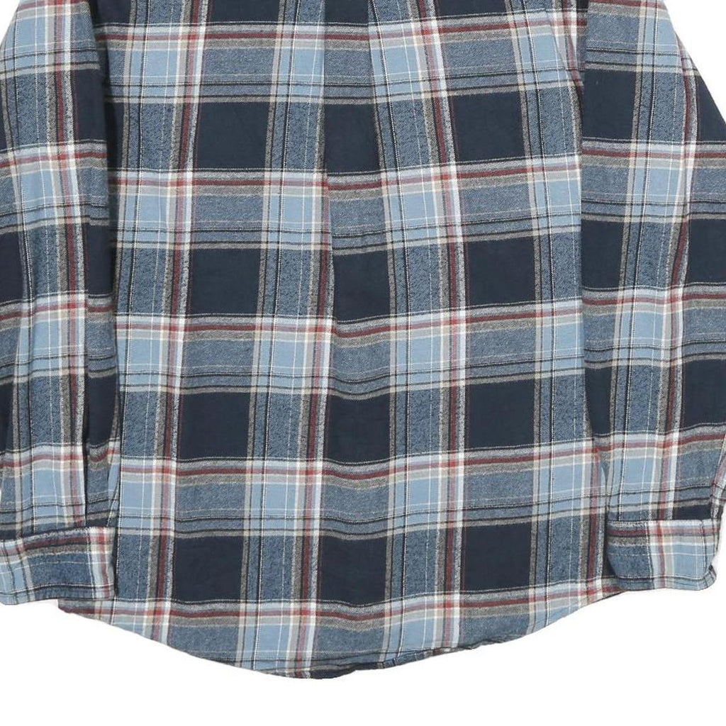 REDHEAD Mens Blue & Maroon Check Shirt M Casual Cotton Long Sleeve Button