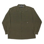 TOMMY HILFIGER Mens Green Check Shirt XL Cotton Blend Relaxed Fit Button Collar