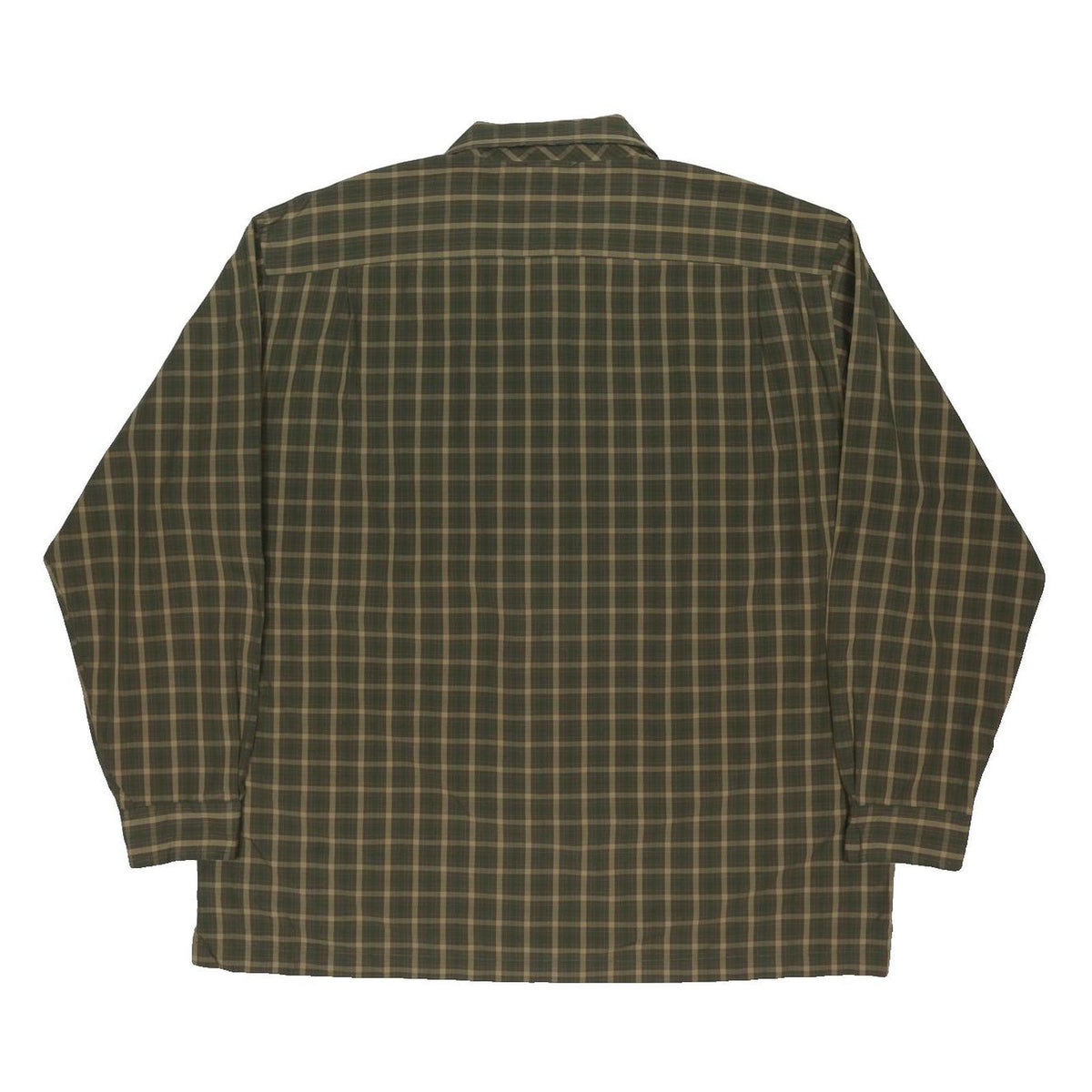 TOMMY HILFIGER Mens Green Check Shirt XL Cotton Blend Relaxed Fit Button Collar