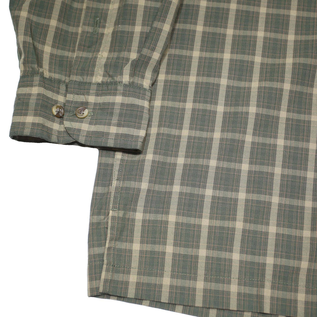 TOMMY HILFIGER Mens Green Check Shirt XL Cotton Blend Relaxed Fit Button Collar