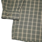 TOMMY HILFIGER Mens Green Check Shirt XL Cotton Blend Relaxed Fit Button Collar