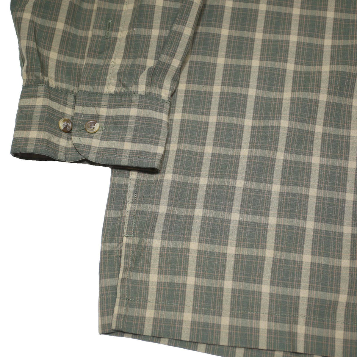 TOMMY HILFIGER Mens Green Check Shirt XL Cotton Blend Relaxed Fit Button Collar