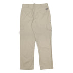 DICKIES Mens Cotton Blend Beige Regular Cargo Trousers W32 L30 Workwear Zip