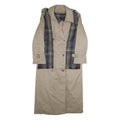 Womens Beige Polyester Blend Jacket UK 10 Button Closure Classic Fit Tartan