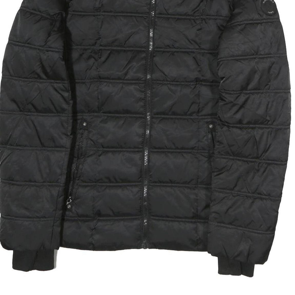 NAUTICA Womens Black Puffer Jacket L Polyester Zip Casual Quilted Winter Warm