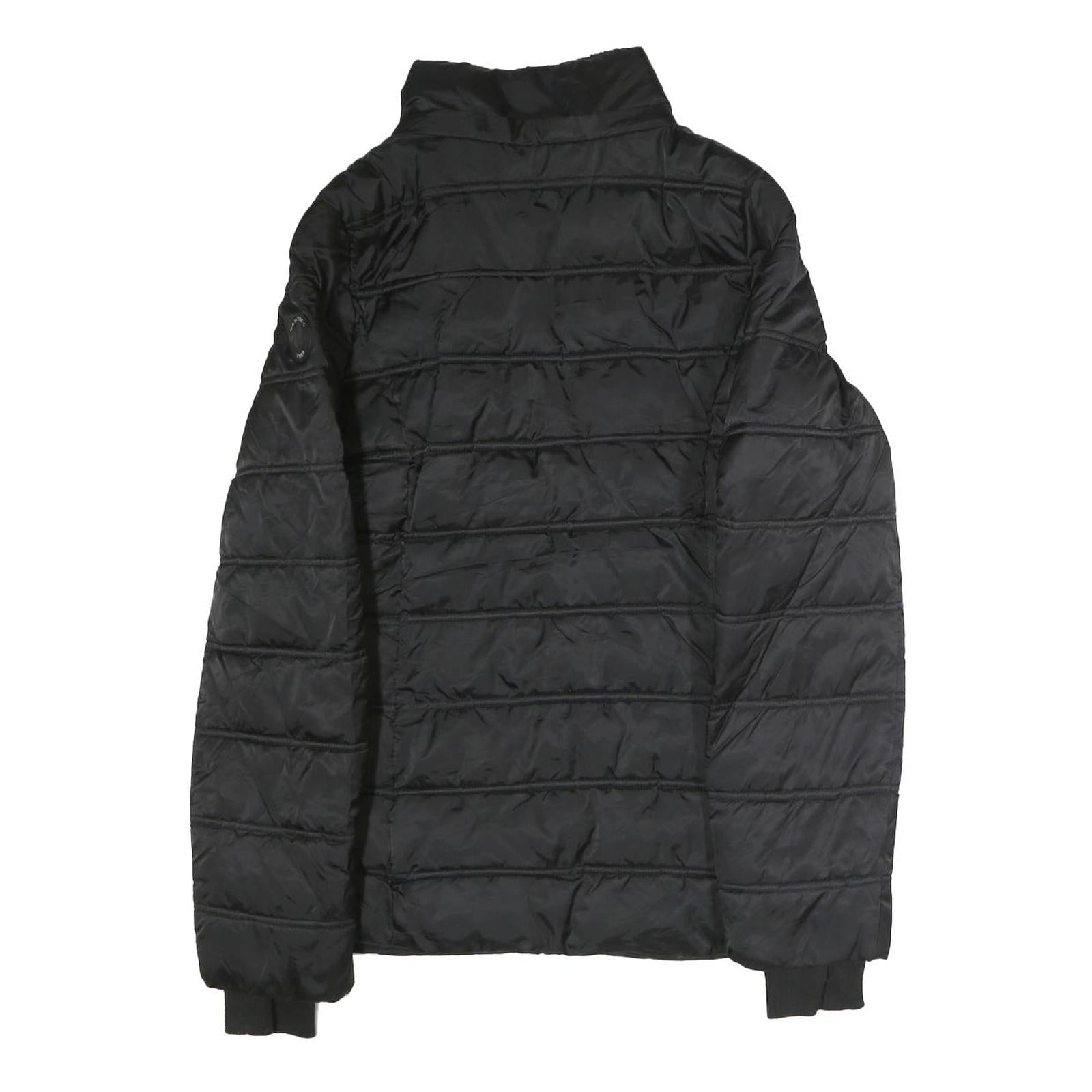 NAUTICA Womens Black Puffer Jacket L Polyester Zip Casual Quilted Winter Warm