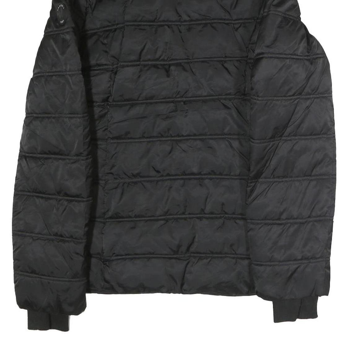 NAUTICA Womens Black Puffer Jacket L Polyester Zip Casual Quilted Winter Warm