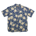 COOKE STREET Mens Blue Floral Cotton Blend Hawaiian Shirt M Short Sleeve Button